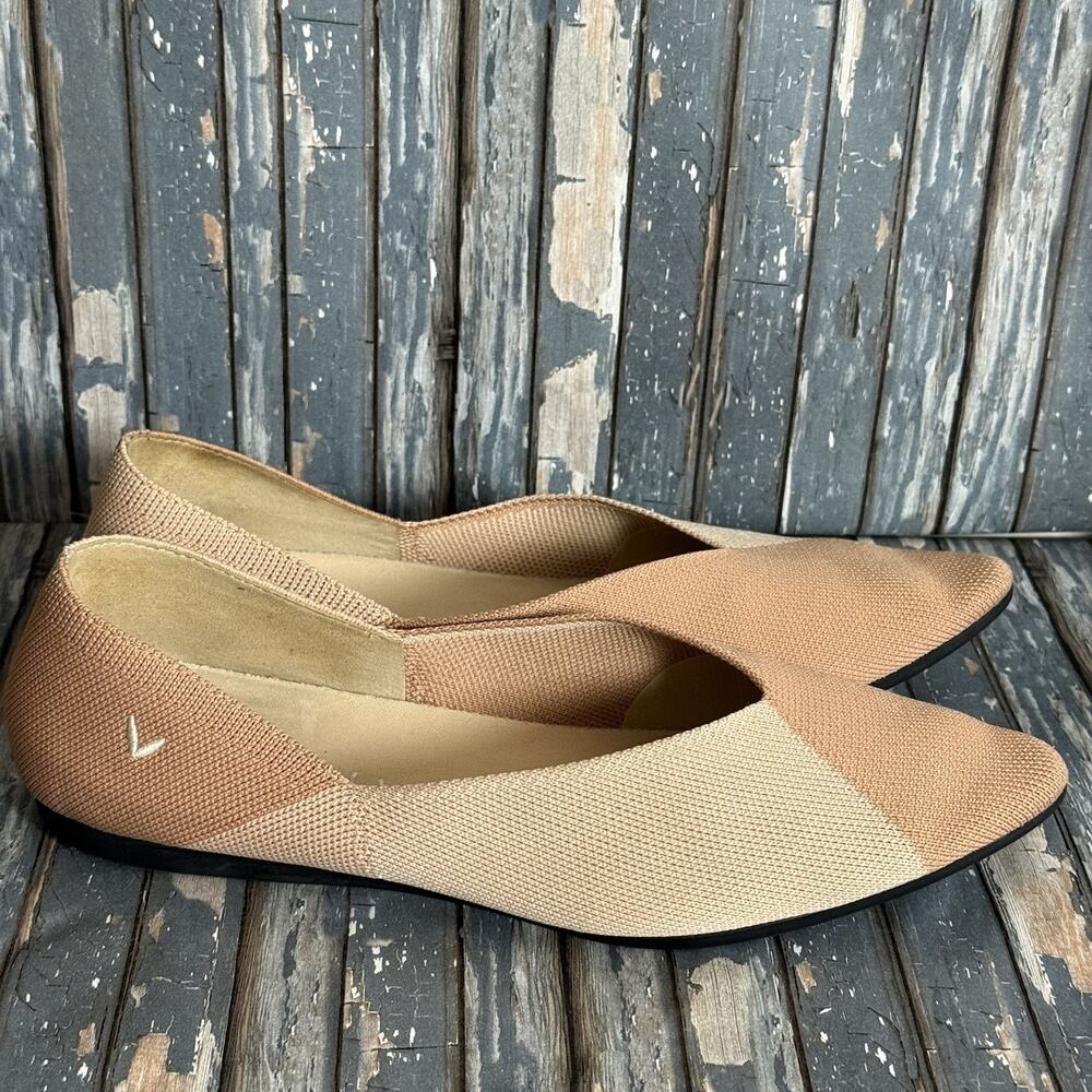 Vivaia Shoes Valencia 2.0 Womens 38.5 Wheat Two Tone Pointed Toe Ballet Flat